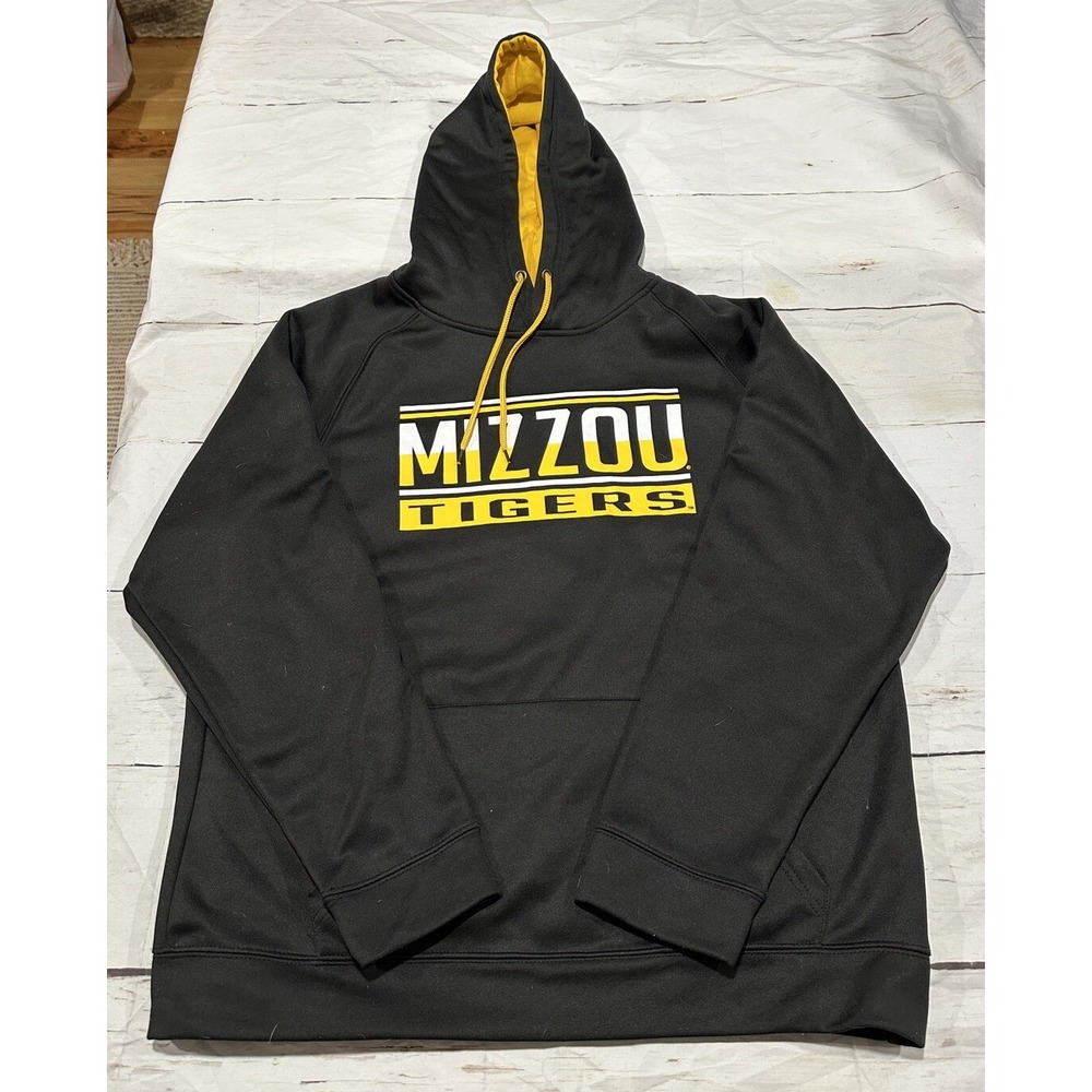 Missouri Mizzou Tigers Hoodie Colosseum Mens XL Black Yellow Sweatshirt